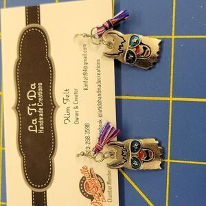 Patriotic Flag USA Red White & Blue Earrings